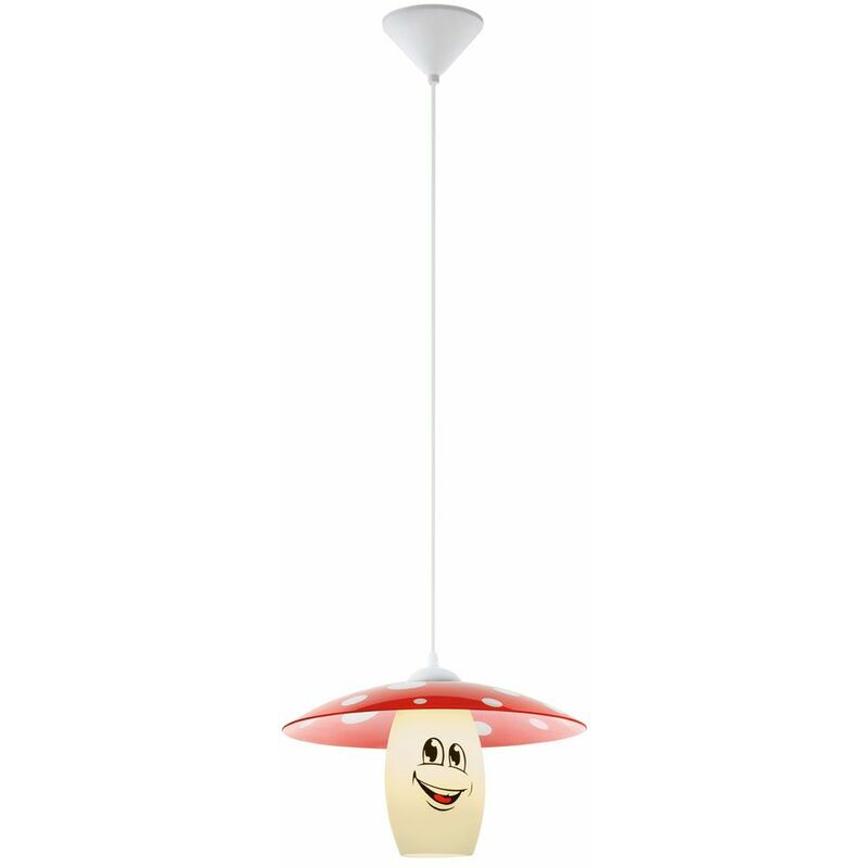 

Lámpara colgante toadstool design niños sala de juegos iluminación péndulo lámpara rojo blanco Eglo 96879