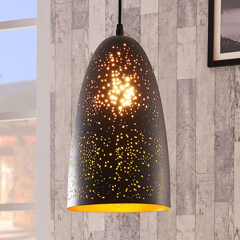 

Lindby - Lámpara colgante Tola de metal, negro-dorado