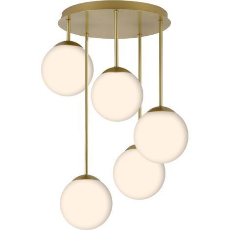 LÁMPARA COLGANTE TOOLIGHT APP1818-5CPR BRUSH GOLD WHITE