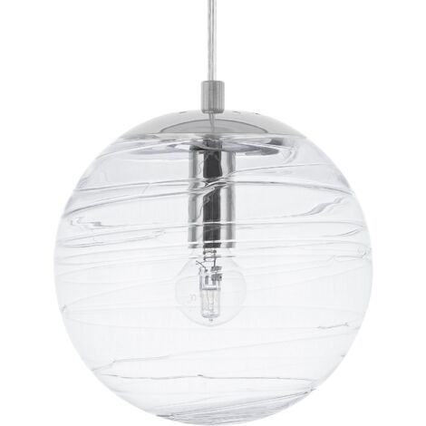 Lámpara colgante transparente de vidrio tintado dorado moderno globo Mirna