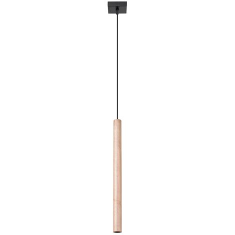 Lámpara colgante Vacu 1 luz, madera natural