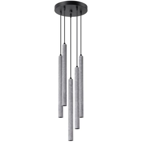 Lámpara colgante Vacu 5 luces , cemento