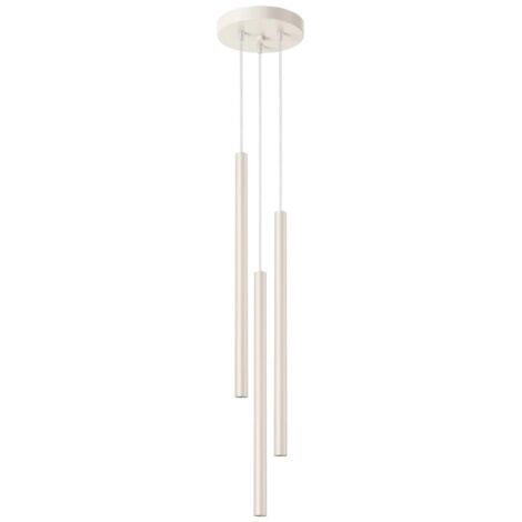 Lámpara colgante Vacu beige, 3 luces