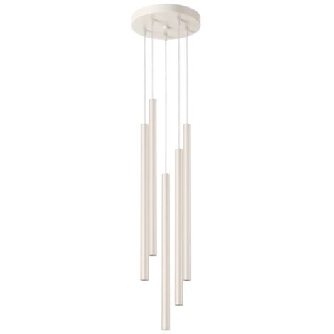 Lámpara colgante Vacu beige, 5 luces