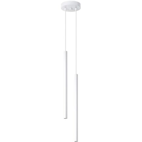 Lámpara colgante Vacu blanco, 2 luces