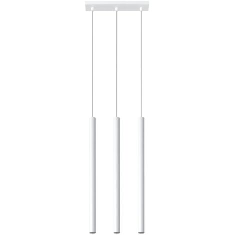 Lámpara colgante Vacu blanco, 3 luces