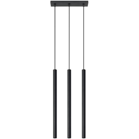 Lámpara colgante Vacu negro, 3 luces