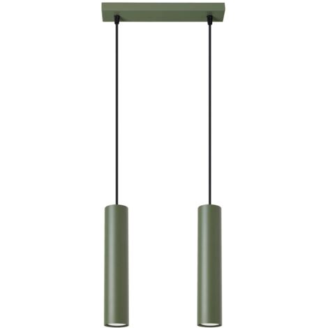 Lámpara colgante Vaza verde oliva, 2 luces