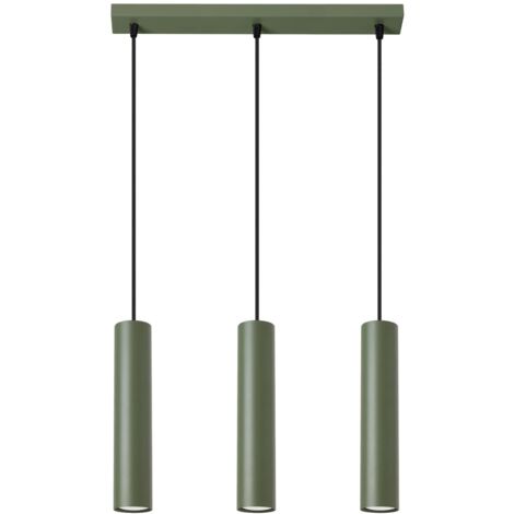 Lámpara colgante Vaza verde oliva, 3 luces