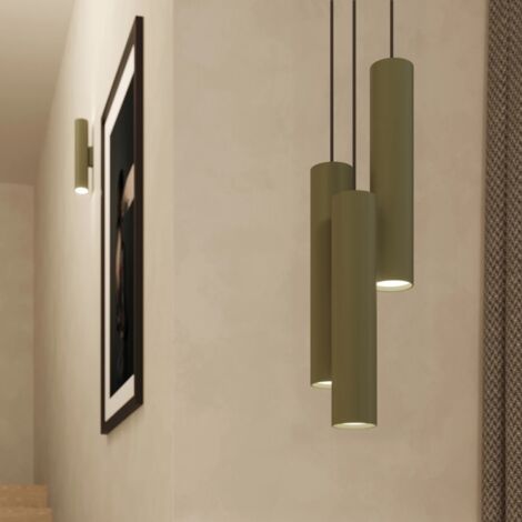 Lámpara colgante Vaza verde oliva, 3 luces