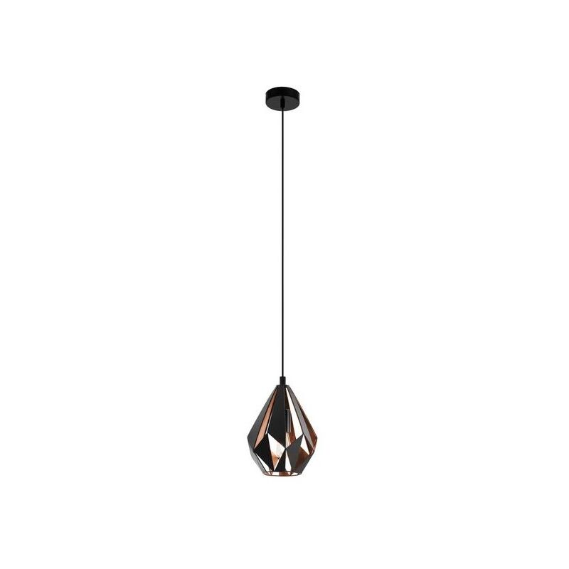 

Lámpara colgante vintage Eglo de metal negro y cobre 220-240 V IP20 | rame