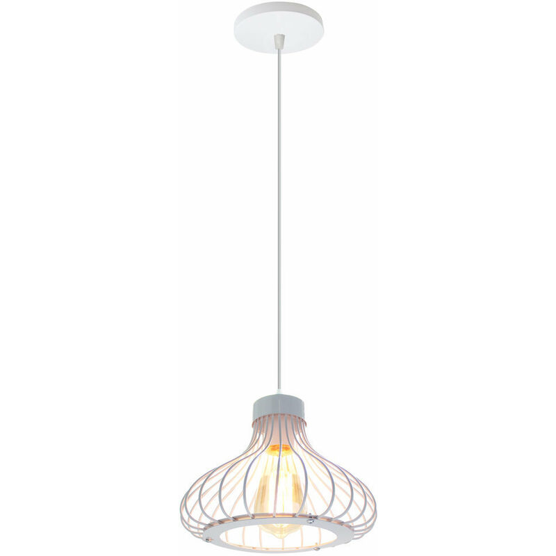 Lámpara Colgante, Vintage Lámpara de Techo con Ø23cm Jaula de Metal Interior, Industrial Estilo Iluminación Decorativo E27 Art para Cocina Sala