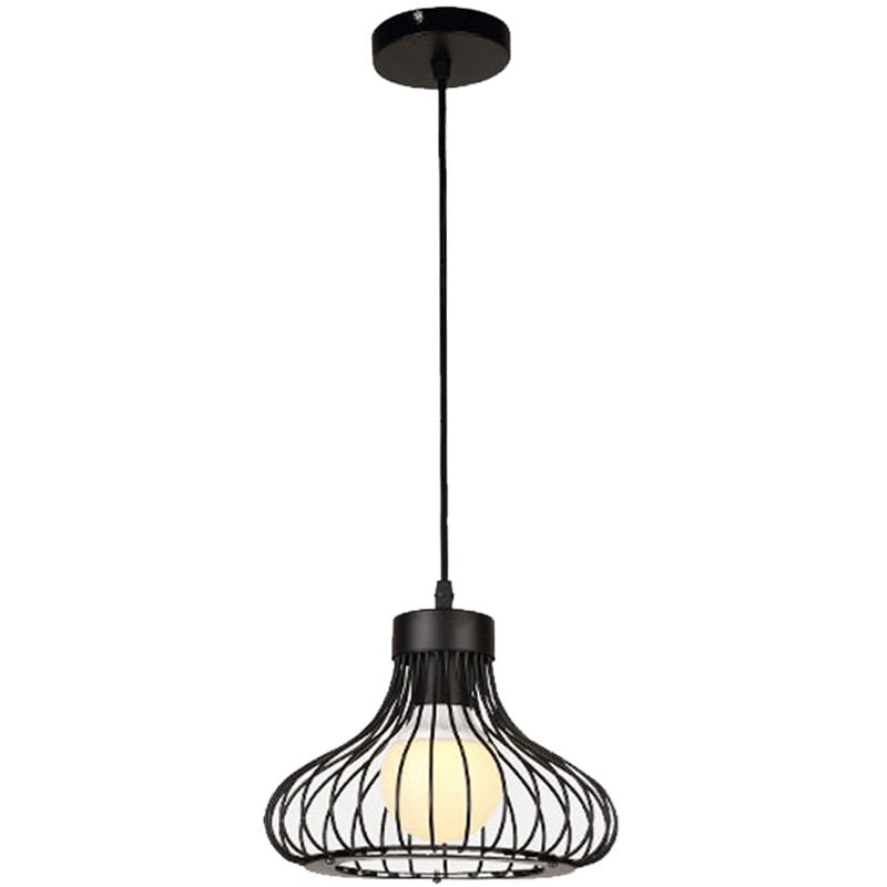

Lámparas de Colgar Vintage Retro Lámpara de Techo Antigua Colgante de Luz de Jaula de Metal Lámparas de Colgar Industrial Bombilla E27 Negro