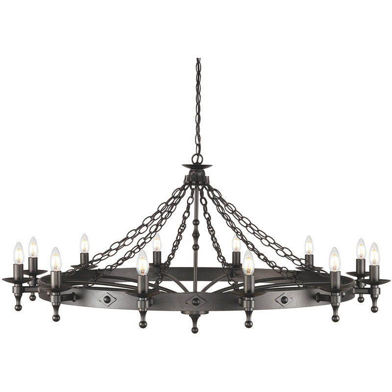 

Elstead Warwick - Lámpara colgante de 12 luces - Negro grafito