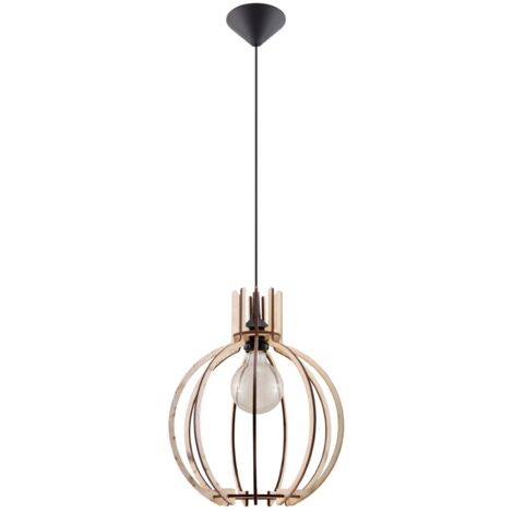 Lámpara colgante Zarati madera natural
