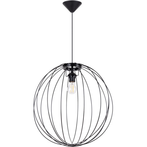 Lámpara colgante Ziro negro acero 1xE27  50cm Sollux