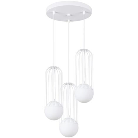 Lámpara colgante Zovolu blanco, 3 luces