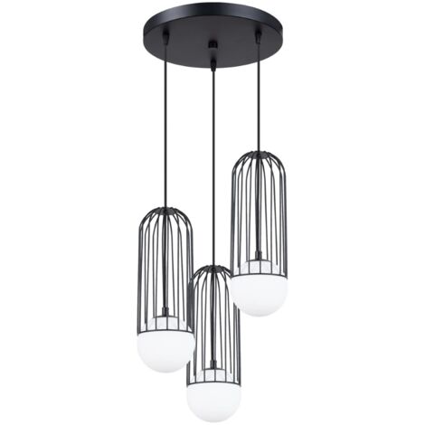 Lámpara colgante Zovolu negro, 3 luces