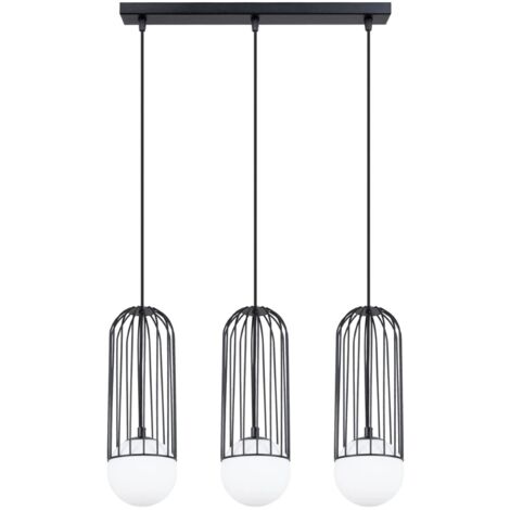 Lámpara colgante Zovolu negro, 3 luces