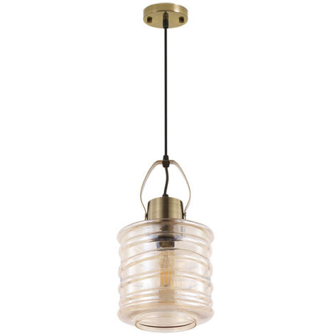 Lampara Colgante Zulaia 1xe27 Bronce Reg.x31 de FABRILAMP.