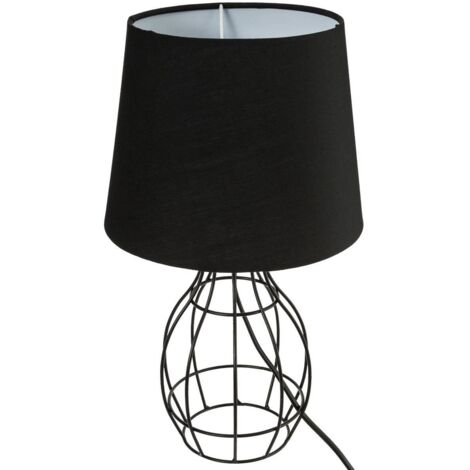 Lámpara con cable 'Moca' negro - metal A. 35 cm - Atmosphera créateur d'intérieur