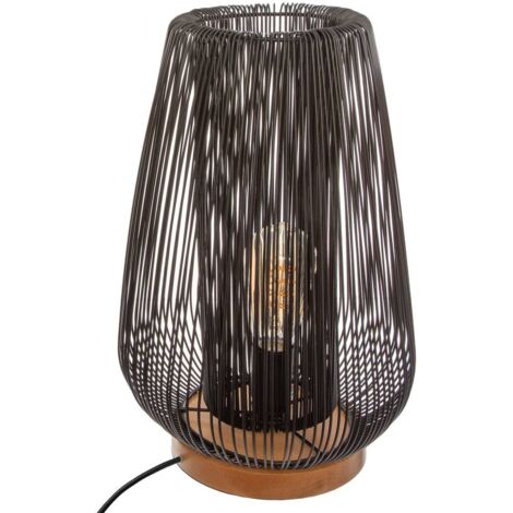 Lámpara con cable 'Noda' negro - metal A. 41 cm - Atmosphera créateur d'intérieur