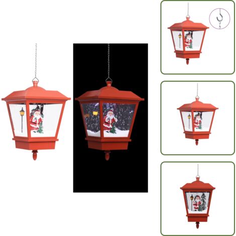 Lámpara con LED - vidaXL Lámpara colgante de Navidad con LED y Santa Rojo 27x27x45 cm - Lámpara con Papá Noel