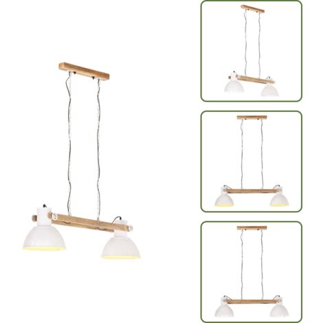Lámpara con pantalla - vidaXL Lámpara colgante industrial 25 W blanca 109 cm E27 - Lámpara de estilo industrial