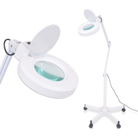Lámpara cosmética con lupa con pie vidaXL