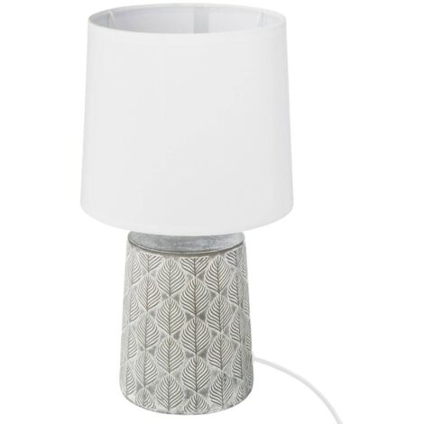 Lámpara 'Cyril' - gris y blanco - cerámica A. 36 cm - Atmosphera créateur d'intérieur