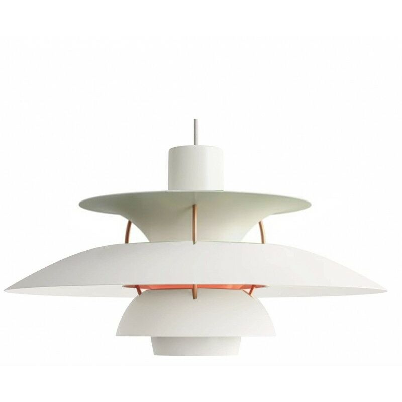 

Lámpara DANISH, colgante, aluminio, blanca y coral, 40 cms de diámetro