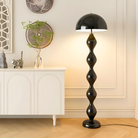 Lámpara de acento minimalista de estilo escandinavo para sofá de salón, lámpara de pie moderna, lámpara de pie alta, negra, luz cálida.