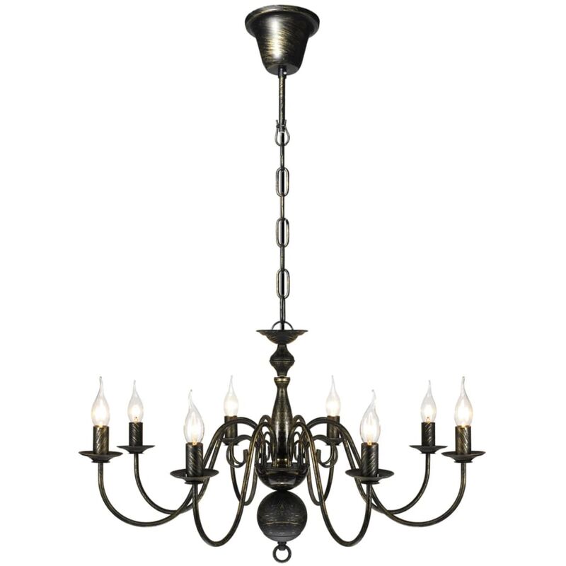

Lámpara de araña antique metal negro 8 bombillas E14