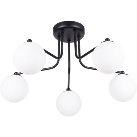 Lámpara de araña Astral negro/blanco acero/vidrio 5xG9 58cm Sollux