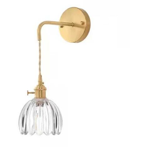 Lámpara de araña floral transparente, cadena ajustable, casquillo E27, lámpara de pared decorativa para mesita de noche (bombilla no incluida).