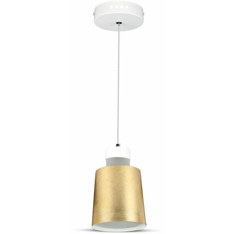 Lámpara de araña LED cilíndrica de metal V-TAC de 7 W en oro blanco natural
