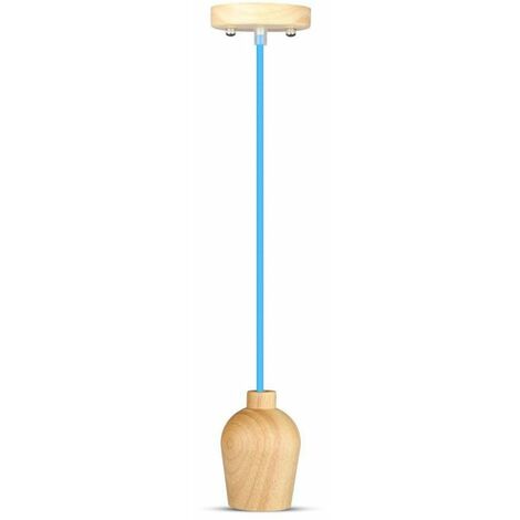 Lámpara de araña LED de madera V-TAC con portalámparas E27 (máx. 60 W) y cable azul
