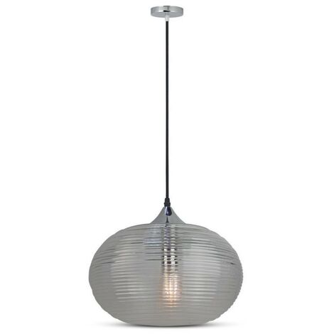 Lámpara de araña LED V-TAC con cristal ondulado y esfera metálica, portalámparas E27 (máx. 60 W)