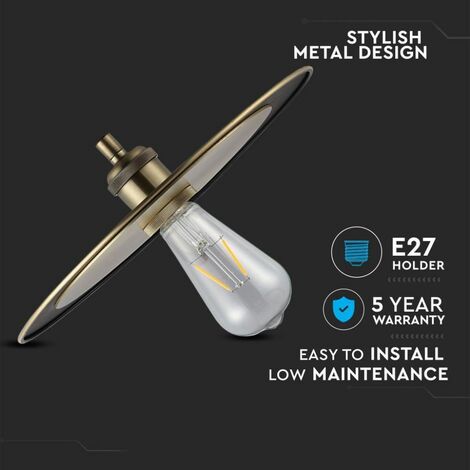 Lámpara de araña LED V-TAC con disco metálico y portalámparas E27 (máx. 60 W), color oro rosa