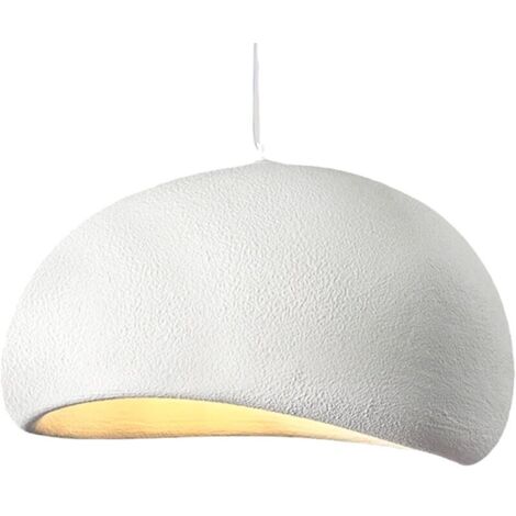 Lámpara de araña nórdica creativa de imitación de piedra, diámetro de 40 cm, pantalla ajustable, E27, para dormitorio, comedor y salón, color blanco [Clase energética A]