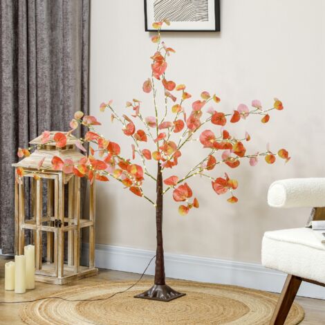 Lámpara de Árbol 120 cm con 175 Luces LED y Base Decoración Navidad para Interiores y Exterior Naranja