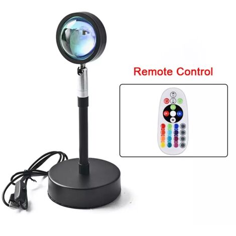 Lámpara de atardecer, proyector LED de atardecer, 15 colores, rotación de 360°, ambiente decorativo para dormitorio