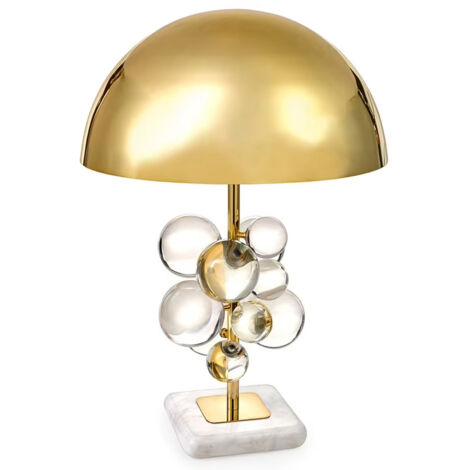 Lámpara de bola de cristal transparente, lámpara creativa con forma de hongo, lámpara de noche, lámpara de lectura, para dormitorio, estudio