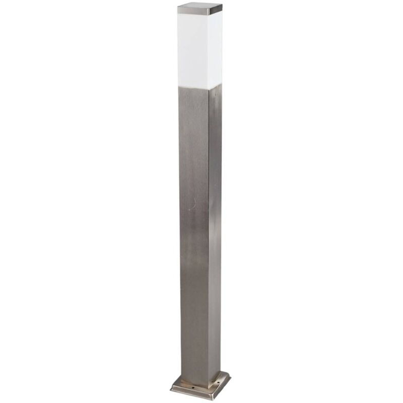 

Lámpara de bolardo cuadrada Lorian de acero inox