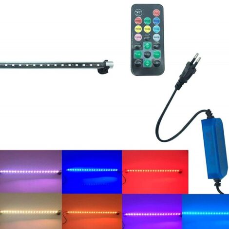 Lámpara de buceo decorativa T4 LED RGB Acuario control remoto 50 cm 3 W Ventosa