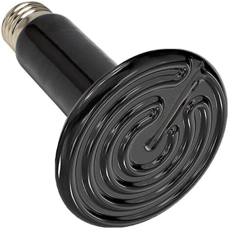 Lámpara de calor para reptiles de 220 V - E27, lámpara de calor infrarroja de cerámica impermeable para anfibios y reptiles, 75 W