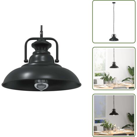 Lámpara de comedor - vidaXL Lámpara colgante E27 negra Ø 31 cm Hierro - Lámpara de salón