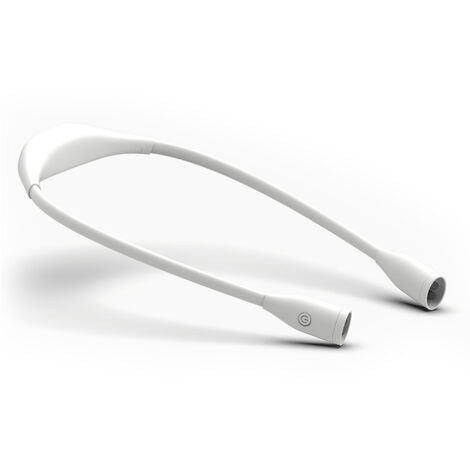 Lámpara de cuello recargable con puerto USB, lámpara de lectura LED flexible de 360° con 3 niveles de brillo, para uso y mantenimiento (blanca).
