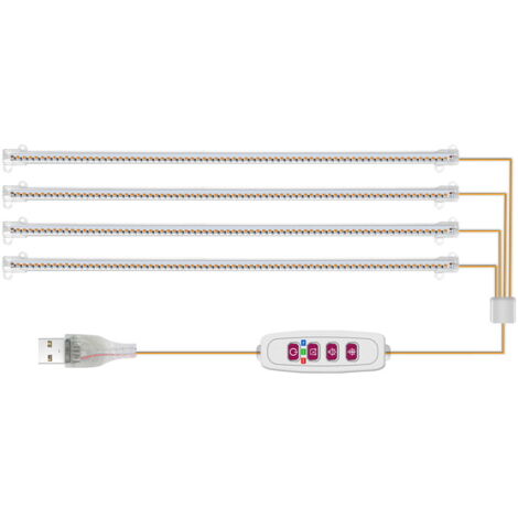 Lámpara de cultivo de plantas de espectro completo, 5 modos de iluminación regulables para jardín interior, enchufe USB, luz LED de cultivo para el crecimiento y la floración de plantas de interior.