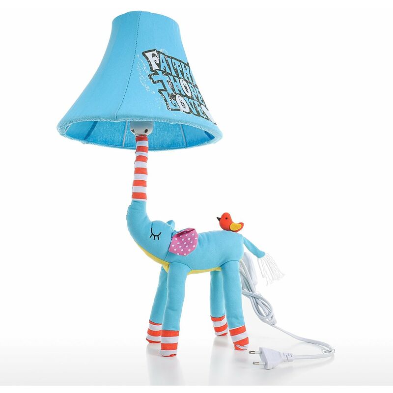 

Lampara de elefante azul Enchufe de la UE Lampara de animal Lampara de mesa para ninos Luz de noche para ninos Pantalla para ninos Dormitorio